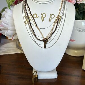 Louis Vuitton Key and lock #321 and 2 NWT layered necklaces